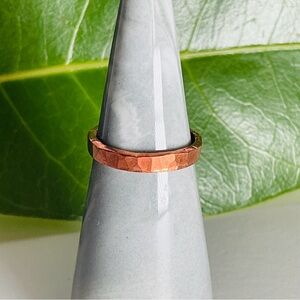 Raw Copper Ring Size 7 Band Jewelry Minimal Hammered Solid Handcrafted Made USA